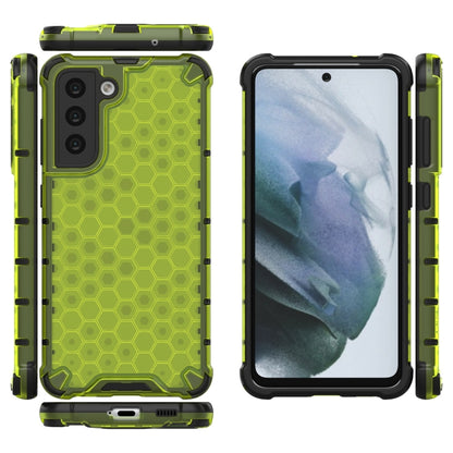 For Samsung Galaxy S21 FE Shockproof Honeycomb PC + TPU Case(Green) - Galaxy Phone Cases by PMC Jewellery | Online Shopping South Africa | PMC Jewellery | Buy Now Pay Later Mobicred