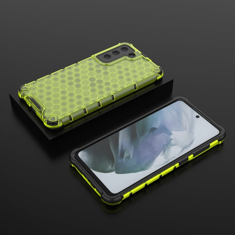 For Samsung Galaxy S21 FE Shockproof Honeycomb PC + TPU Case(Green) - Galaxy Phone Cases by PMC Jewellery | Online Shopping South Africa | PMC Jewellery | Buy Now Pay Later Mobicred