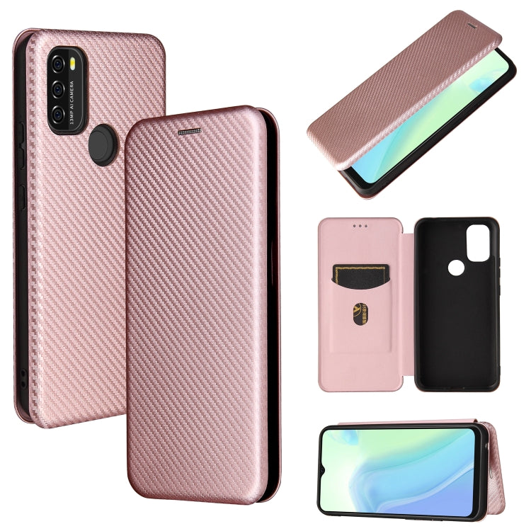 For Blackview A70 (2021) Carbon Fiber Texture Horizontal Flip TPU + PC + PU Leather Case with Card Slot(Pink) - More Brand by PMC Jewellery | Online Shopping South Africa | PMC Jewellery | Buy Now Pay Later Mobicred