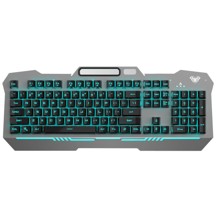 AULA F3010 USB Ice Blue Light Wired Mechanical Gaming Keyboard with Mobile Phone Placement(Black) - Wired Keyboard by AULA | Online Shopping South Africa | PMC Jewellery | Buy Now Pay Later Mobicred