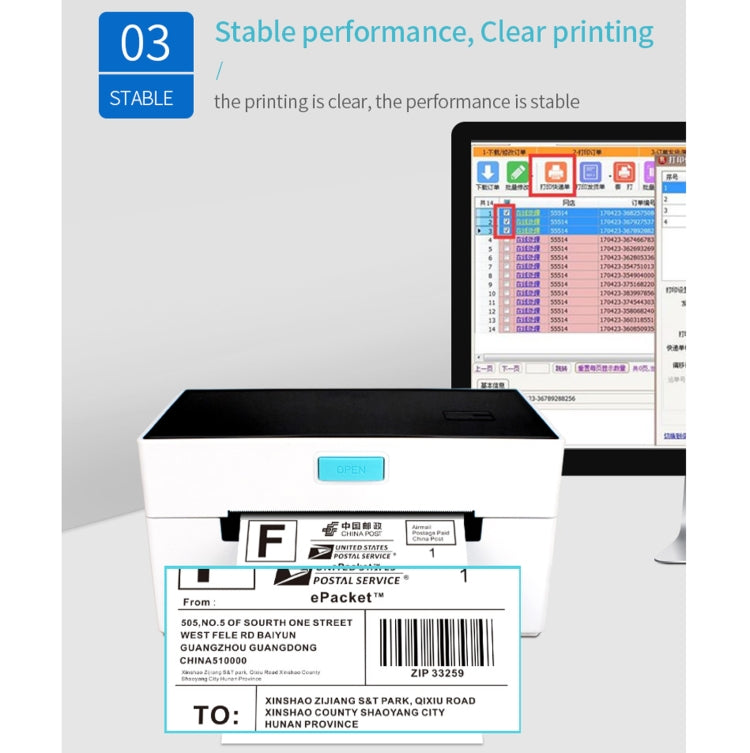 POS-9220 100x150mm Thermal Express Bill Self-adhesive Label Printer, USB with Holder Version, UK Plug - Printer by PMC Jewellery | Online Shopping South Africa | PMC Jewellery | Buy Now Pay Later Mobicred