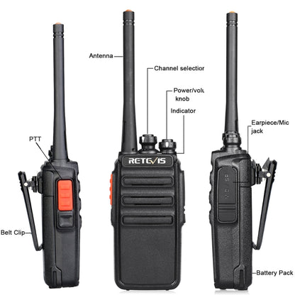 1 Pair RETEVIS H777S US Frequency 462.5500-462.7250MHz 16CHS FRS License-Free Two Way Radio Handheld Walkie Talkie, US Plug(Black) - Handheld Walkie Talkie by RETEVIS | Online Shopping South Africa | PMC Jewellery | Buy Now Pay Later Mobicred