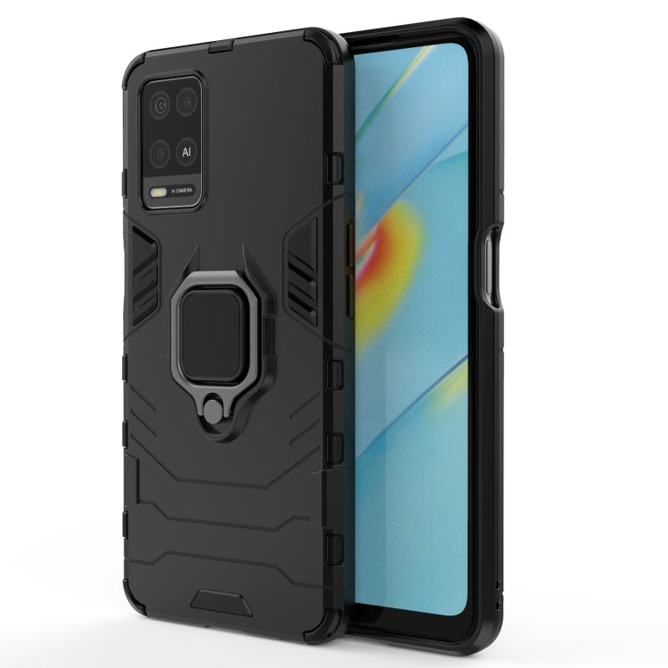 For OPPO A54 4G Shockproof PC + TPU Protective Case with Magnetic Ring Holder(Black) - OPPO Cases by PMC Jewellery | Online Shopping South Africa | PMC Jewellery | Buy Now Pay Later Mobicred