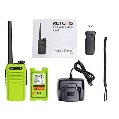 RETEVIS RT47 16CHS IP67 Waterproof FRS Two Way Radio Handheld Walkie Talkie, US Plug(Green) - Handheld Walkie Talkie by RETEVIS | Online Shopping South Africa | PMC Jewellery | Buy Now Pay Later Mobicred