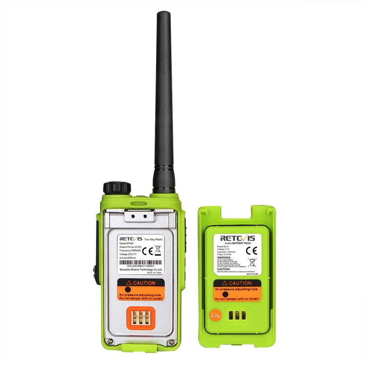 RETEVIS RT47 PMR446 16CHS IP67 Waterproof FRS Two Way Radio Handheld Walkie Talkie, EU Plug(Green) - Handheld Walkie Talkie by RETEVIS | Online Shopping South Africa | PMC Jewellery | Buy Now Pay Later Mobicred