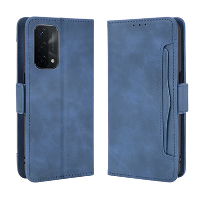 For OPPO A54 5G / A74 5G / A93 5G Skin Feel Calf Pattern Horizontal Flip Leather Case with Holder & Card Slots & Photo Frame(Blue) - OPPO Cases by PMC Jewellery | Online Shopping South Africa | PMC Jewellery | Buy Now Pay Later Mobicred