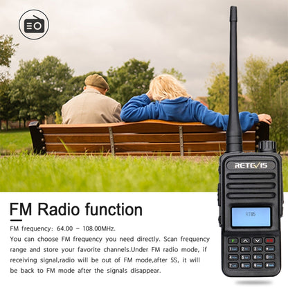 RETEVIS RT85 US Frequency 136.000-174.000MHz+400.000-470.000MHz 200CHS Dual Band Digital Two Way Radio Handheld Walkie Talkie(Black) - Handheld Walkie Talkie by RETEVIS | Online Shopping South Africa | PMC Jewellery | Buy Now Pay Later Mobicred