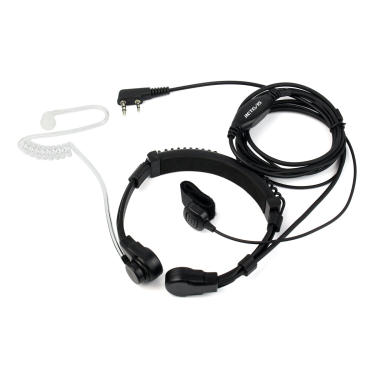 RETEVIS K-001 2 Pin Retractable Throat Covert Acoustic Tube Earphone Microphone for H-777/RT-5R - Microphones & Headsets by RETEVIS | Online Shopping South Africa | PMC Jewellery | Buy Now Pay Later Mobicred