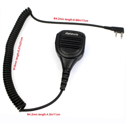 RETEVIS C9050A 2 Pin Remote Speaker Microphone for RT1/RT3/RT8/RT81 - Microphones & Headsets by RETEVIS | Online Shopping South Africa | PMC Jewellery | Buy Now Pay Later Mobicred