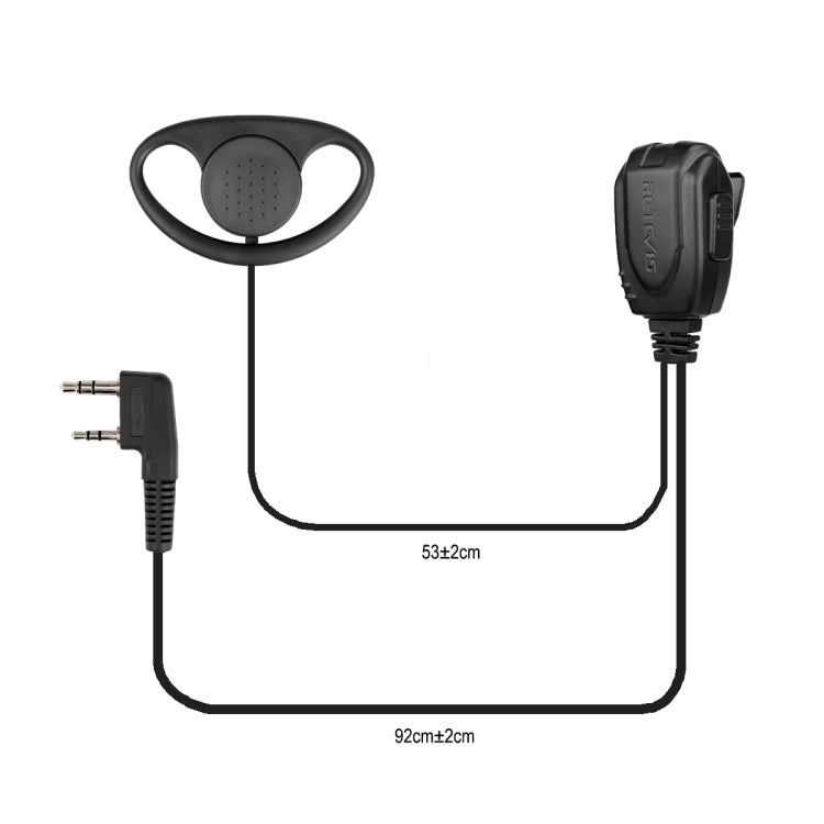 RETEVIS RE-3224 K 2 Pin D-type Earhook Earphone Microphone for H777/RT21/RT22/RT24/RT1/ RT3/RT81 - Microphones & Headsets by RETEVIS | Online Shopping South Africa | PMC Jewellery | Buy Now Pay Later Mobicred