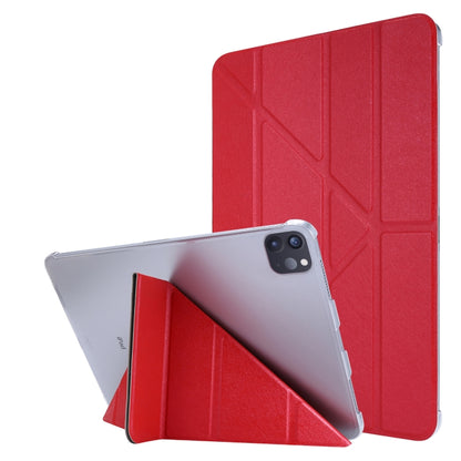 For iPad Air 13 2024 / iPad Pro 12.9 2022 / 2021 Silk Texture Horizontal Deformation Flip Leather Tablet Case with Holder(Rose Red) - iPad Pro 12.9 (2022/2021) Cases by PMC Jewellery | Online Shopping South Africa | PMC Jewellery | Buy Now Pay Later Mobicred