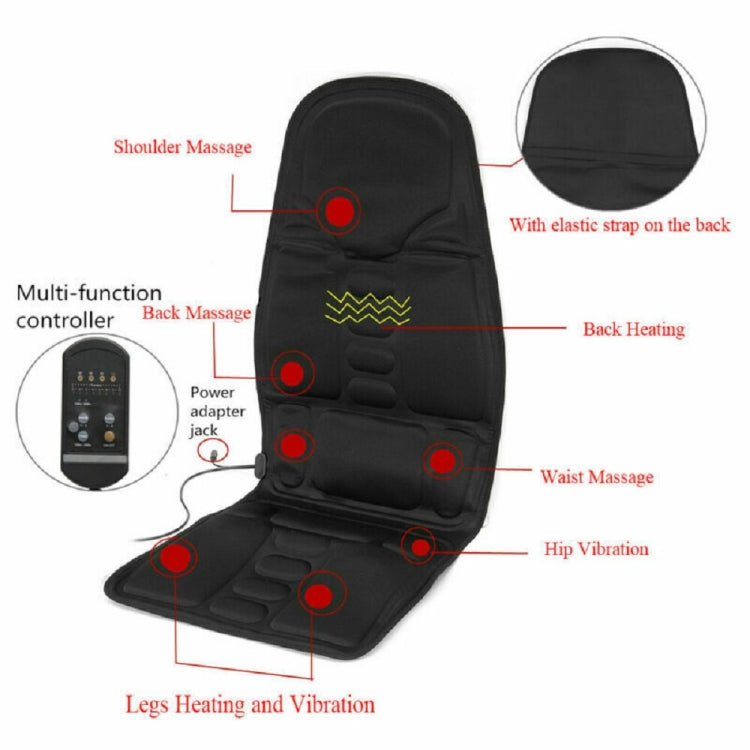 5 Massage Heads 8 Modes Car / Household Multifunctional Whole Body Cervical Massage Seat Cushion, Plug Type:UK Plug(Black) - Seat Accessories by PMC Jewellery | Online Shopping South Africa | PMC Jewellery | Buy Now Pay Later Mobicred