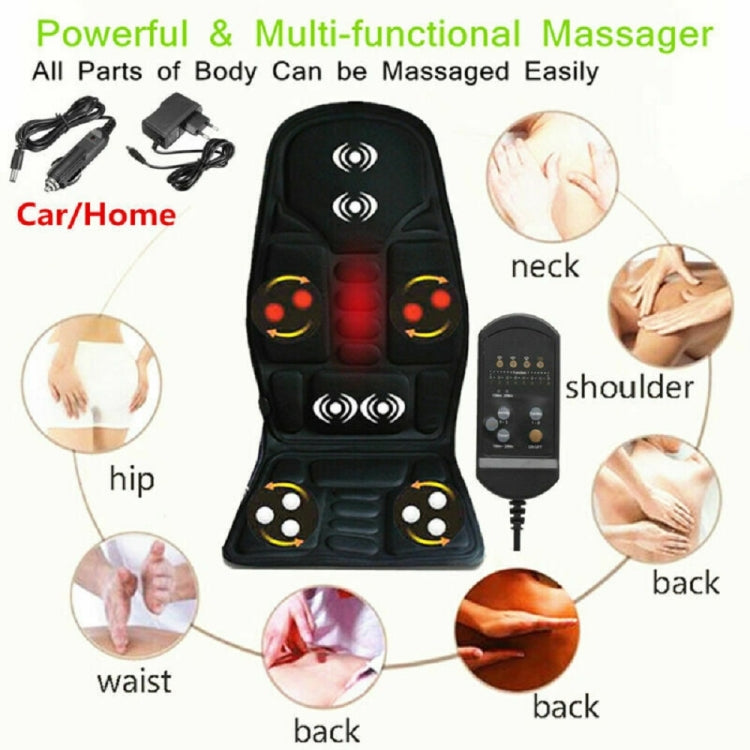 5 Massage Heads 8 Modes Car / Household Multifunctional Whole Body Cervical Massage Seat Cushion, Plug Type:UK Plug(Black) - Seat Accessories by PMC Jewellery | Online Shopping South Africa | PMC Jewellery | Buy Now Pay Later Mobicred