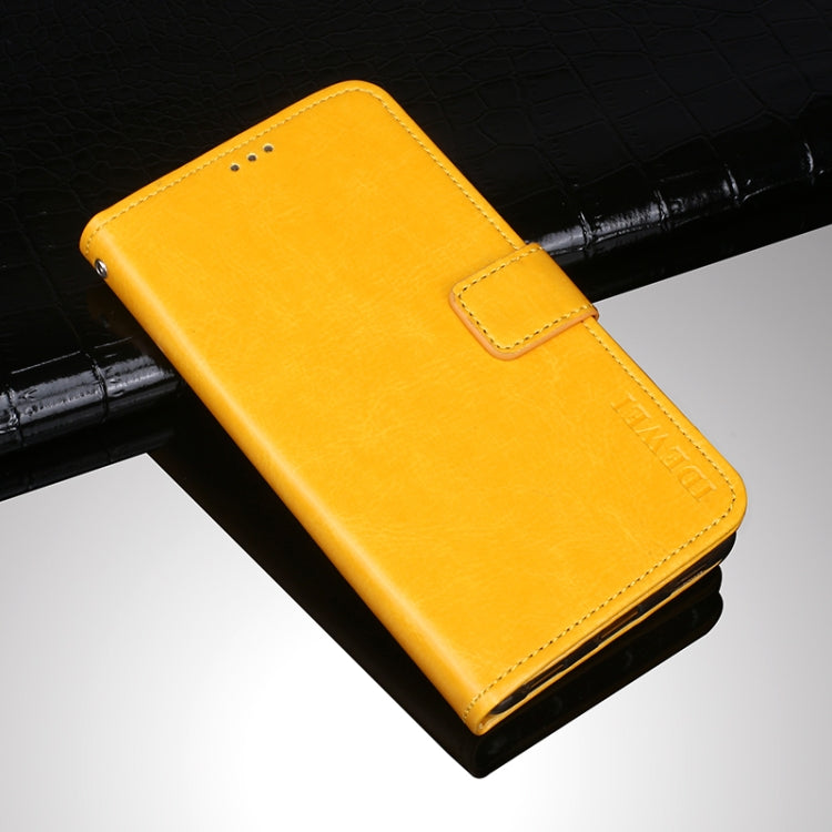 For Cubot C20 idewei Crazy Horse Texture Horizontal Flip Leather Case with Holder & Card Slots & Wallet(Yellow) - More Brand by idewei | Online Shopping South Africa | PMC Jewellery | Buy Now Pay Later Mobicred