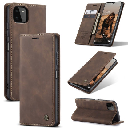 For Samsung Galaxy A22 5G CaseMe 013 Multifunctional Horizontal Flip Leather Case with Card Slot & Holder & Wallet(Coffee) - Galaxy Phone Cases by CaseMe | Online Shopping South Africa | PMC Jewellery | Buy Now Pay Later Mobicred