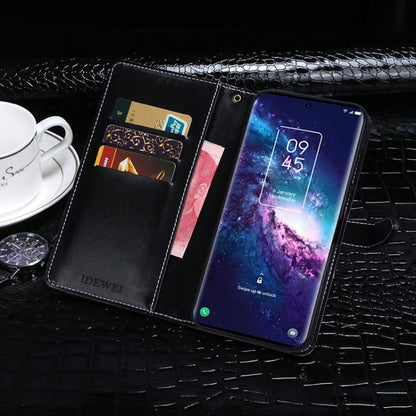 For TCL 20 Pro 5G idewei Crocodile Texture Horizontal Flip Leather Case with Holder & Card Slots & Wallet(Dark Blue) - More Brand by idewei | Online Shopping South Africa | PMC Jewellery | Buy Now Pay Later Mobicred