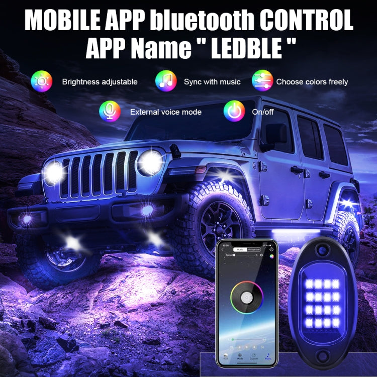 8 in 1 DC12V Car Mobile Phone Bluetooth APP Control  RGB Symphony Chassis Light with 16LEDs SMD-5050 Lamp Beads - Instrument Lights by PMC Jewellery | Online Shopping South Africa | PMC Jewellery | Buy Now Pay Later Mobicred