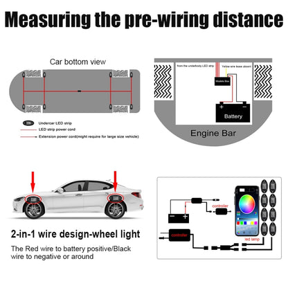 8 in 1 DC12V Car Mobile Phone Bluetooth APP Control  RGB Symphony Chassis Light with 16LEDs SMD-5050 Lamp Beads - Instrument Lights by PMC Jewellery | Online Shopping South Africa | PMC Jewellery | Buy Now Pay Later Mobicred