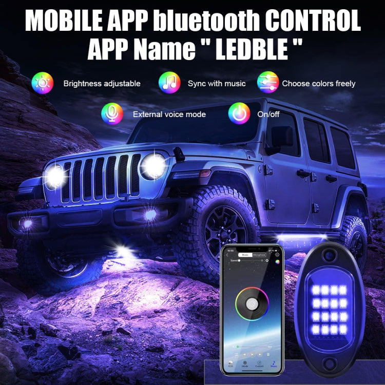 6 in 1 DC12V Car Mobile Phone Bluetooth APP Control  RGB Symphony Chassis Light with 16LEDs SMD-5050 Lamp Beads - Instrument Lights by PMC Jewellery | Online Shopping South Africa | PMC Jewellery | Buy Now Pay Later Mobicred