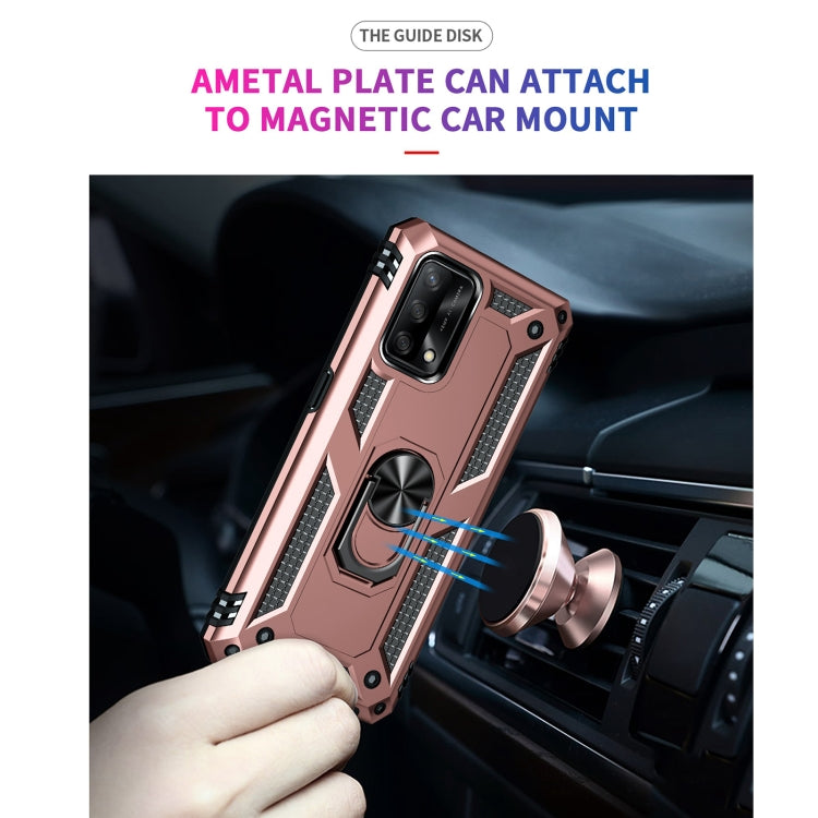 For OPPO A74 4G / F19 Shockproof TPU + PC Protective Case with 360 Degree Rotating Holder(Rose Gold) - OPPO Cases by PMC Jewellery | Online Shopping South Africa | PMC Jewellery | Buy Now Pay Later Mobicred