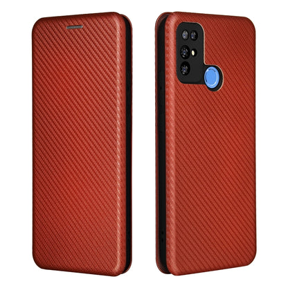 For Doogee X96 Pro Carbon Fiber Texture Horizontal Flip TPU + PC + PU Leather Case with Card Slot(Brown) - More Brand by PMC Jewellery | Online Shopping South Africa | PMC Jewellery | Buy Now Pay Later Mobicred