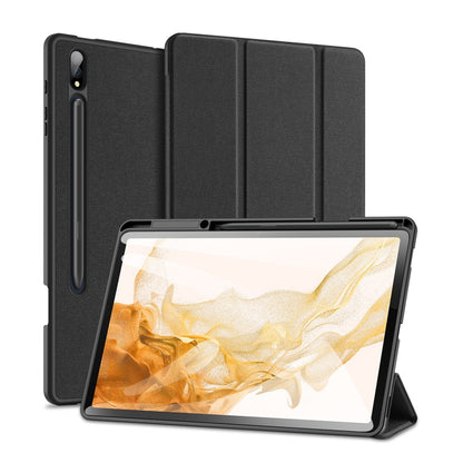 For Samsung Galaxy Tab S8+ / Tab S8 Plus /  Tab S7 FE / Tab S7+ DUX DUCIS Domo Series Horizontal Flip Magnetic PU Leather Case with Three-folding Holder & Wake-up / Sleep Function(Black) - Galaxy Tab S8+ Cases by DUX DUCIS | Online Shopping South Africa | PMC Jewellery | Buy Now Pay Later Mobicred