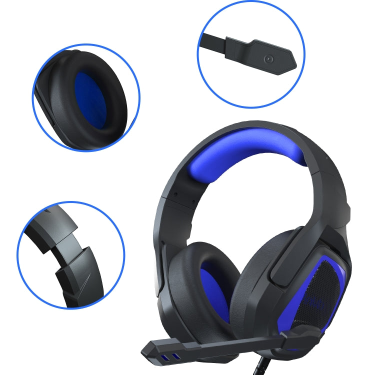 Anivia MH602 3.5mm Wired Gaming Headset with Microphone(Black Blue) - Multimedia Headset by SADES | Online Shopping South Africa | PMC Jewellery | Buy Now Pay Later Mobicred