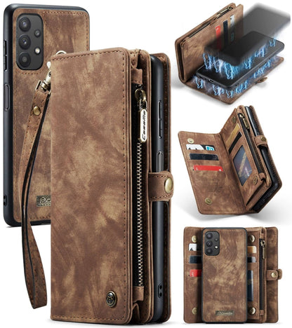 For Samsung Galaxy A32 5G CaseMe Detachable Multifunctional Horizontal Flip Leather Phone Case(Brown) - Galaxy Phone Cases by CaseMe | Online Shopping South Africa | PMC Jewellery | Buy Now Pay Later Mobicred