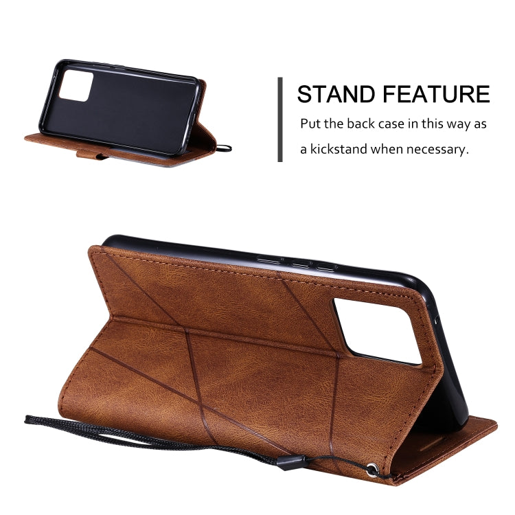 For OPPO Realme 8 4G Skin Feel Splicing Horizontal Flip Leather Case with Holder & Card Slots & Wallet & Photo Frame(Brown) - Realme Cases by PMC Jewellery | Online Shopping South Africa | PMC Jewellery | Buy Now Pay Later Mobicred