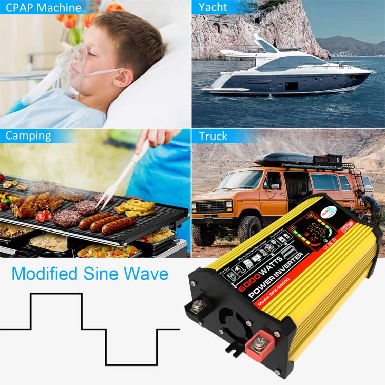 Legend III Generation DC12V to AC220V 6000W Modified Square Wave Car Power Inverter with LED Display(Yellow) - Modified Square Wave by PMC Jewellery | Online Shopping South Africa | PMC Jewellery | Buy Now Pay Later Mobicred