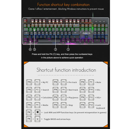 iMICE MK-X80 104 Keys Mechanical Blue-axis Backlight Wired Gaming Keyboard - Wired Keyboard by iMICE | Online Shopping South Africa | PMC Jewellery | Buy Now Pay Later Mobicred