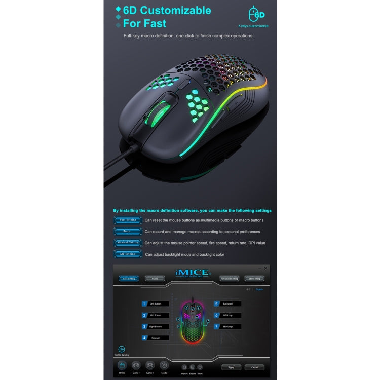 iMICE T98 RGB Lighting Gaming Wired Mouse - Wired Mice by iMICE | Online Shopping South Africa | PMC Jewellery | Buy Now Pay Later Mobicred