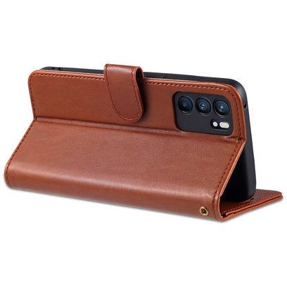 For OPPO Reno6 / Reno6 Pro 5G AZNS Sheepskin Texture Horizontal Flip Leather Case with Holder & Card Slots & Wallet(Brown) - OPPO Cases by AZNS | Online Shopping South Africa | PMC Jewellery | Buy Now Pay Later Mobicred