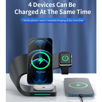 178 4 In 1 Multi-function Smart Magnetic Wireless Charger for iPhone & iWatches & AirPods(Black) - Wireless Charger by PMC Jewellery | Online Shopping South Africa | PMC Jewellery | Buy Now Pay Later Mobicred