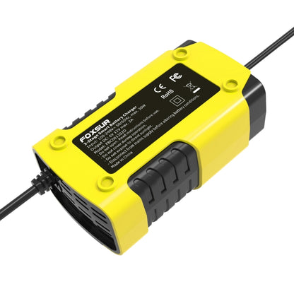 FOXSUR 2A / 6V / 12V Car / Motorcycle 3-stage Full Smart Battery Charger, Plug Type:UK Plug(Yellow) - Battery Charger by FOXSUR | Online Shopping South Africa | PMC Jewellery | Buy Now Pay Later Mobicred