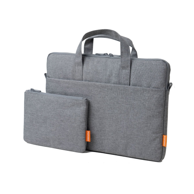 POFOKO A530 Series Portable Laptop Bag with Small Bag & Removable Strap, Size:14-15.4 inch(Light Gray) - 15 inch by POFOKO | Online Shopping South Africa | PMC Jewellery | Buy Now Pay Later Mobicred