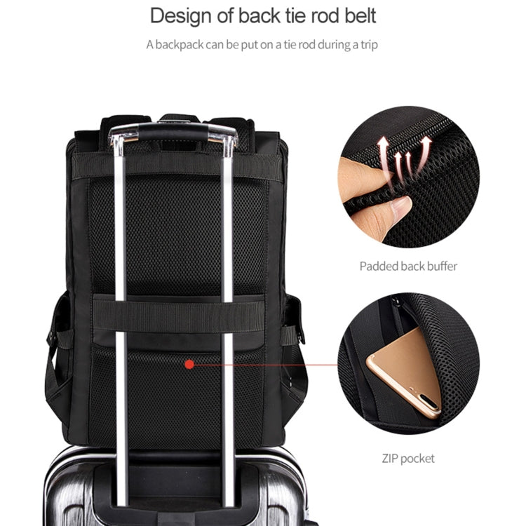 SJ02 13-15.6 inch Universal Large-capacity Laptop Backpack with USB Charging Port(Black) - Backpack by PMC Jewellery | Online Shopping South Africa | PMC Jewellery | Buy Now Pay Later Mobicred