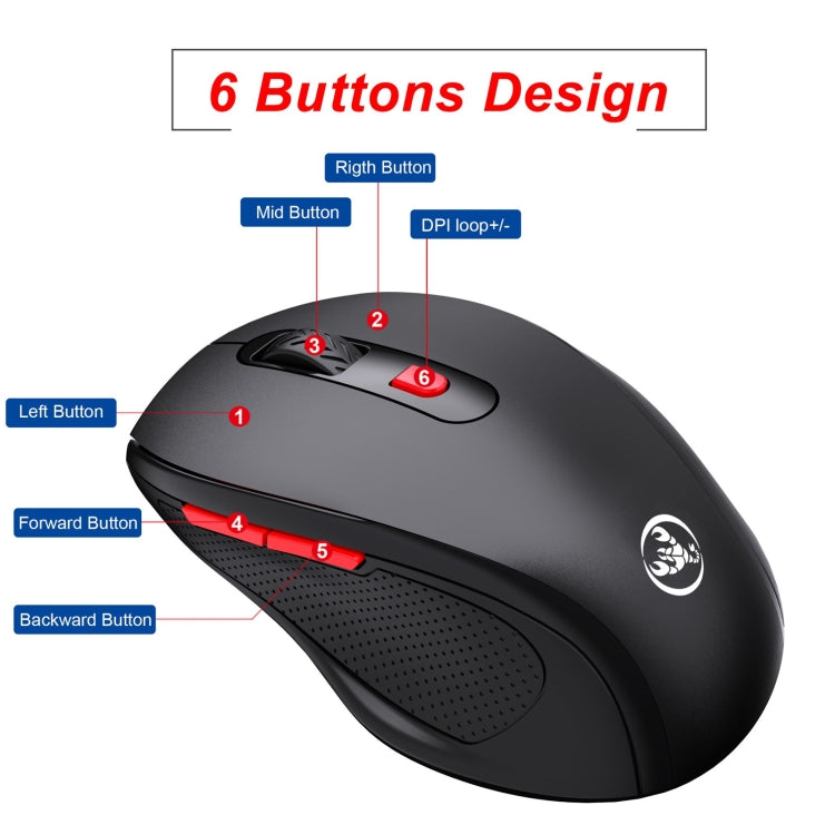 HXSJ T67 Bluetooth 3.0+5.0 Simple Style Mute Wireless Mouse(Black) - Wireless Mice by HXSJ | Online Shopping South Africa | PMC Jewellery | Buy Now Pay Later Mobicred