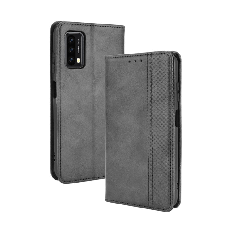 For Blackview A90 Magnetic Buckle Retro Crazy Horse Texture Horizontal Flip Leather Case with Holder & Card Slots & Photo Frame(Black) - More Brand by PMC Jewellery | Online Shopping South Africa | PMC Jewellery | Buy Now Pay Later Mobicred