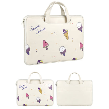 ST01KT Lightweight PU Printed Laptop Bag, Size:14.1-15.4 inch(Ice Cream) - 13.3 inch by PMC Jewellery | Online Shopping South Africa | PMC Jewellery | Buy Now Pay Later Mobicred