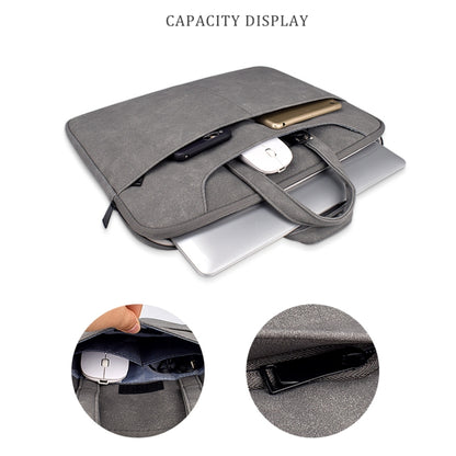 ST06SDJ Frosted PU Business Laptop Bag with Detachable Shoulder Strap, Size:15.6 inch(Dark Gray) - 15.6 - 17 inch by PMC Jewellery | Online Shopping South Africa | PMC Jewellery | Buy Now Pay Later Mobicred