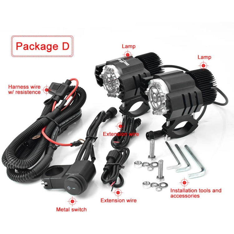 2 PCS M25 DC10V-80V 30W Motorcycle / Car IP65 Waterproof Aluminum Alloy External LED Glare Small Steel Cannon Headlight Spotlight - Headlights by PMC Jewellery | Online Shopping South Africa | PMC Jewellery | Buy Now Pay Later Mobicred