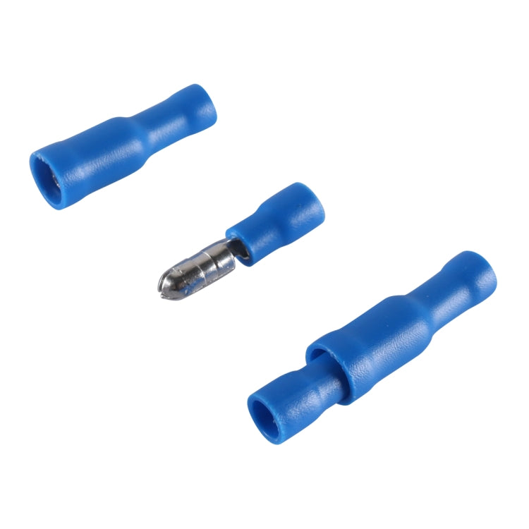 A6196 100 PCS Blue AWG16~14 Car Cable Connection Cold Press Terminal Male & Female Connector - Booster Cable & Clip by PMC Jewellery | Online Shopping South Africa | PMC Jewellery | Buy Now Pay Later Mobicred