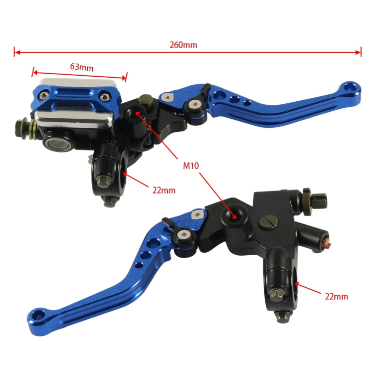 1 Pair A6313-01 22mm Motorcycle Brake and Clutch Master Cylinder Hydraulic Handbrake Handle(Blue) - Motorbike Brakes by PMC Jewellery | Online Shopping South Africa | PMC Jewellery