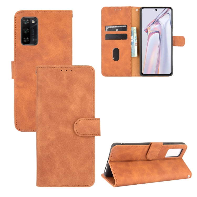 For Blackview A100 Solid Color Skin Feel Magnetic Buckle Horizontal Flip Calf Texture PU Leather Case with Holder & Card Slots & Wallet(Brown) - More Brand by PMC Jewellery | Online Shopping South Africa | PMC Jewellery | Buy Now Pay Later Mobicred