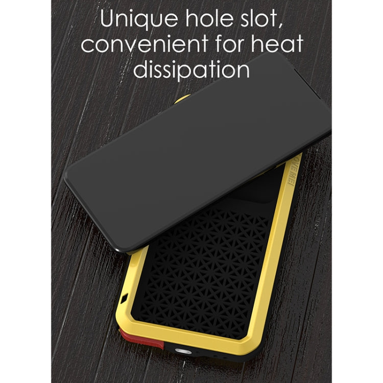 For LG V60 ThinQ 5G LOVE MEI Metal Shockproof Waterproof Dustproof Protective Case with Glass(Yellow) - LG by LOVE MEI | Online Shopping South Africa | PMC Jewellery