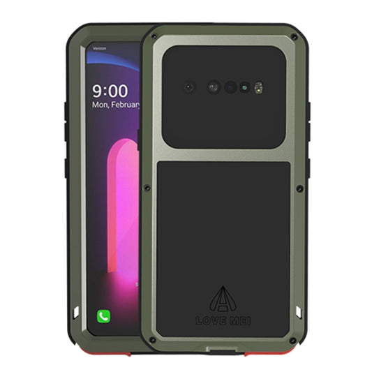 For LG V60 ThinQ 5G LOVE MEI Metal Shockproof Waterproof Dustproof Protective Case with Glass(Army Green) - LG by LOVE MEI | Online Shopping South Africa | PMC Jewellery