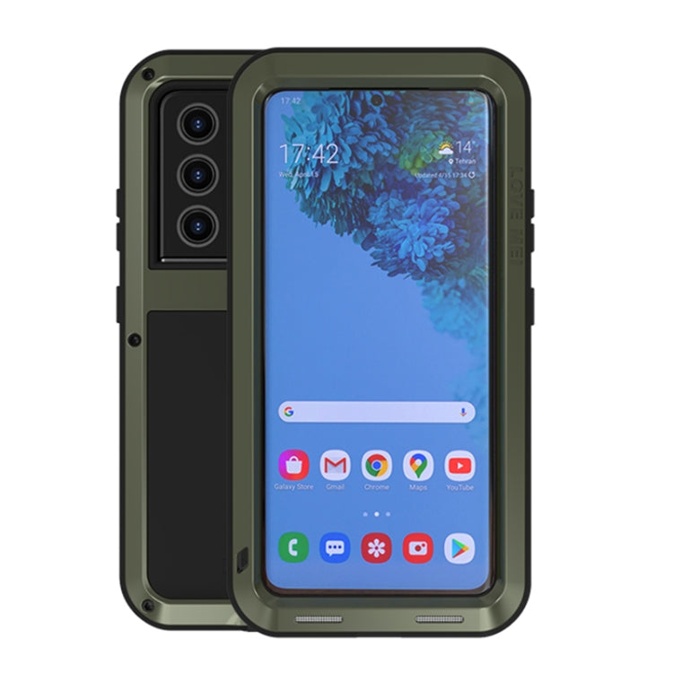 For Samsung Galaxy S21 Ultra 5G LOVE MEI Metal Shockproof Waterproof Dustproof Protective Case without Glass(Army Green) - Galaxy S21 Ultra 5G Cases by LOVE MEI | Online Shopping South Africa | PMC Jewellery