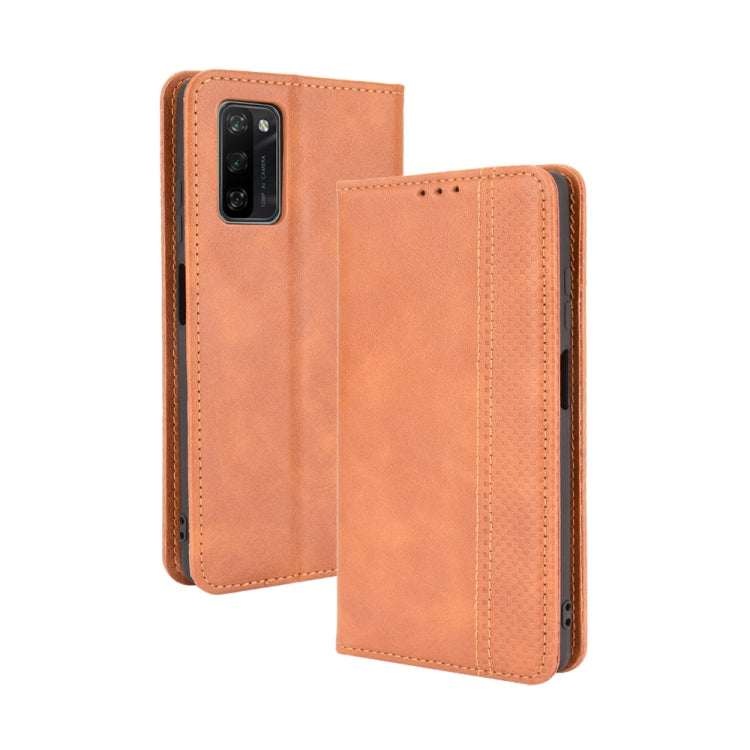 For Blackview A100 Magnetic Buckle Retro Crazy Horse Texture Horizontal Flip Leather Case with Holder & Card Slots & Photo Frame(Brown) - More Brand by PMC Jewellery | Online Shopping South Africa | PMC Jewellery | Buy Now Pay Later Mobicred