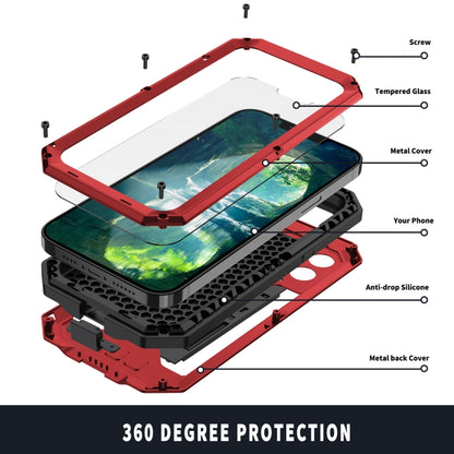 For iPhone 13 R-JUST Sliding Camera Shockproof Life Waterproof Dust-proof Metal + Silicone Protective Case with Holder(Red) - iPhone 13 Cases by R-JUST | Online Shopping South Africa | PMC Jewellery